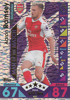 Aaron Ramsey Arsenal 2016/17 Topps Match Attax Man of the Match #401